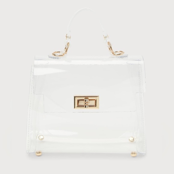 Cleared For Fun Clear and Gold Vinyl Crossbody Bag - Picture 10 of 13